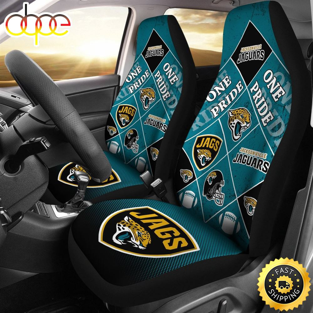 Colorful Pride Flag Jacksonville Jaguars Car Seat Cover Set CSC8497