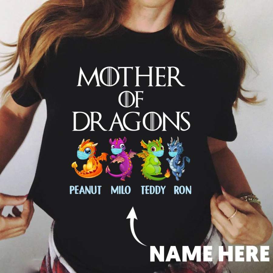 Personalized Dragon Mom 2 Kids Shirt