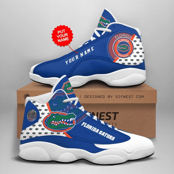 Florida Gators Custom Name Blue White Air Jordan 13 Shoes JD13 V2180