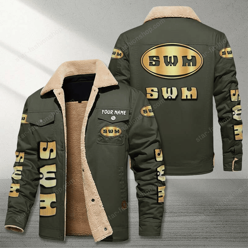 SWM Motorcycles Green Custom Name Stand Collar Jacket