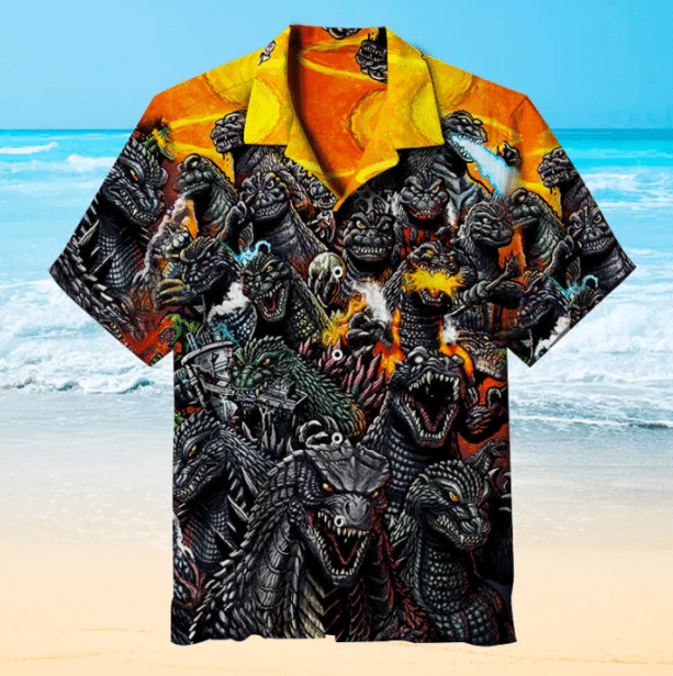 Godzilla King Of The Monsters For Man And Woman Print Short Sleeve Hawaiian Shirt G95