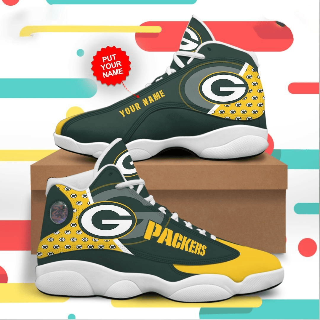 Green Bay Packers G Football Retro Custom Air Jordan 13 Shoes Personalize Name Sport Sneakers kTs JD13 V1957