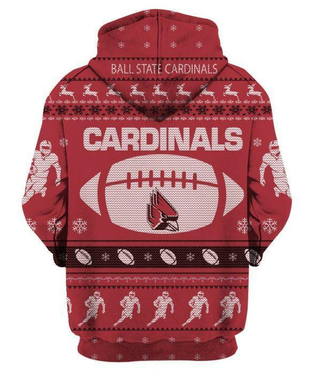 Ball State Cardinals Ncaa Ugly Christmas All Over Print 3D Hoodie 3D Sweatshirt Clothing Hoodie21078