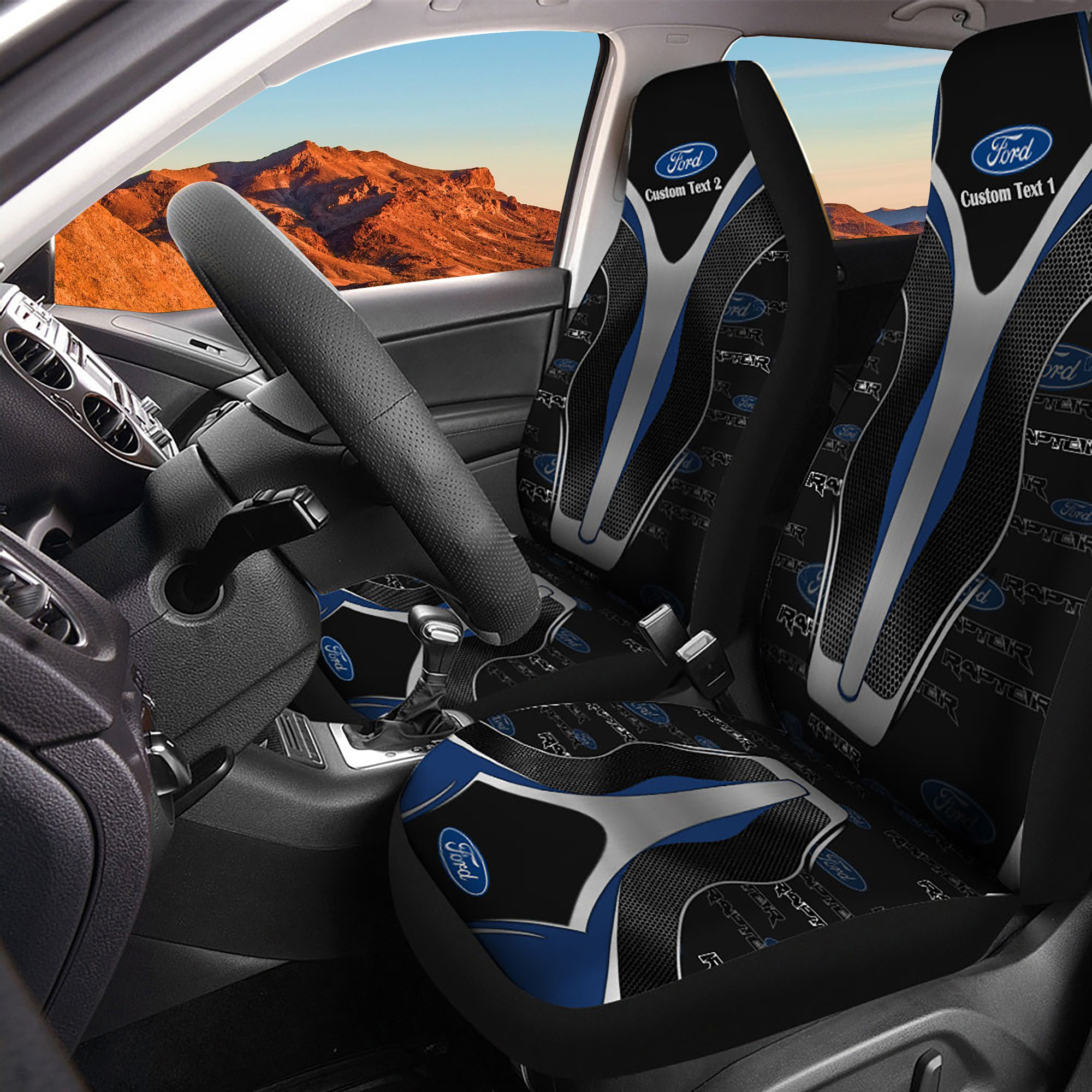 Ford Raptor Logo Customized Car Seat Cover Set CSC4020