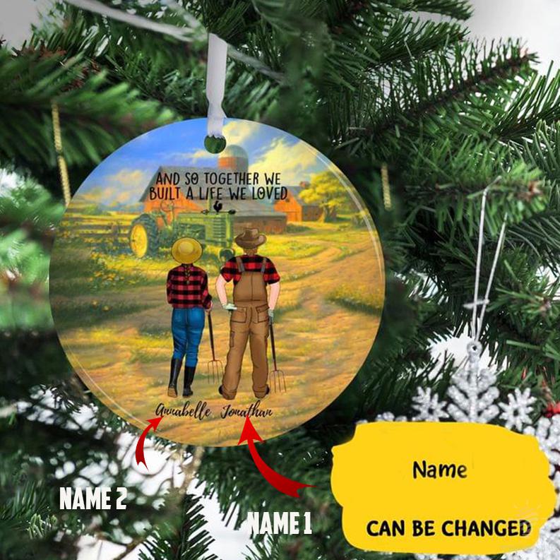 Farmer Couple Personalized Ornament …