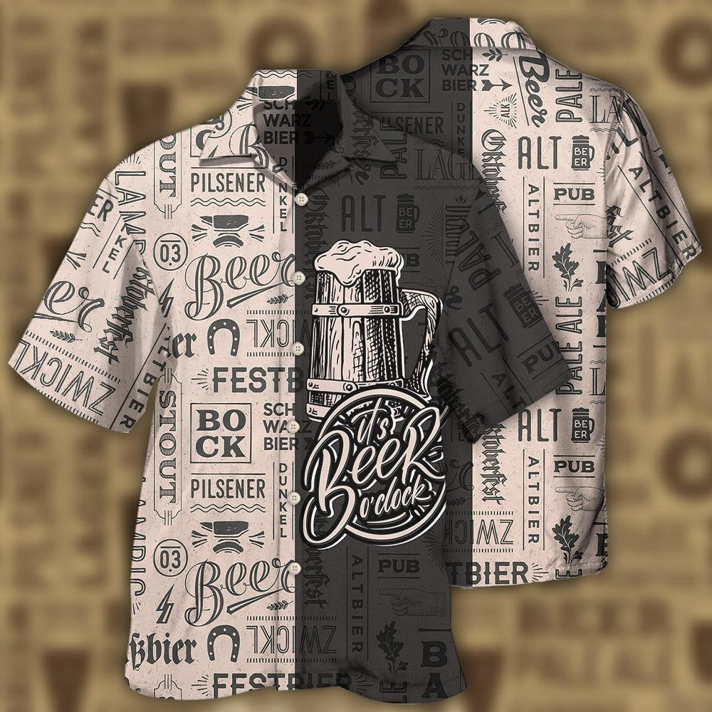 Funny Beer Hawaiian Shirt Men Women It Is Beer O’Clock