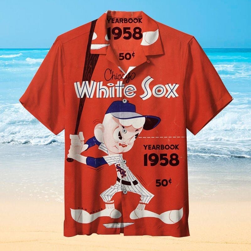 Chicago White Sox Mlb Team Name Graphic Player Orange 3D Hawaiian Shirt