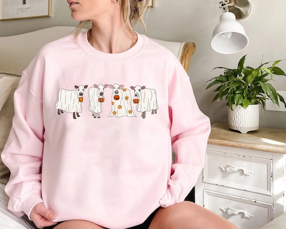 Halloween Sweatshirt, Ghost Cows Swe … fashionstation