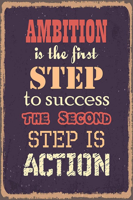 EzPosterPrints Motivational Inspirational Posters for Home Office School Classroom Kidsroom – Motivational Quotes Poster Printing – Wall Art Print – Quote: Ambition – 12X18 inches