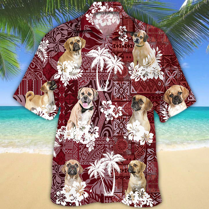 Puggle Dog Hawaiian Shirt, Gift For Dog Lover Shirts, Men’S Hawaiian Shirt, Summer Hawaiian Aloha Shirt