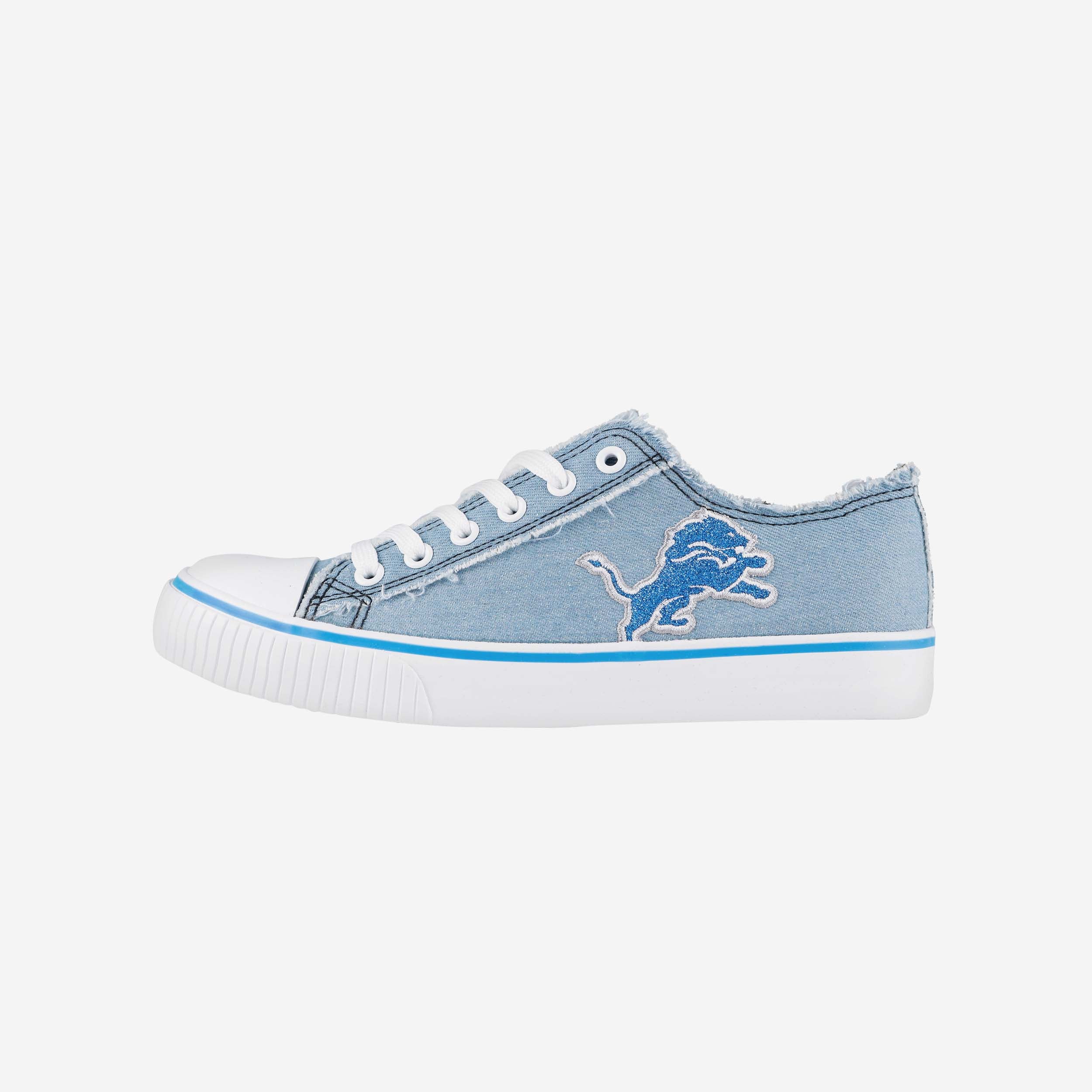 Detroit Lions Womens Denim Low Top Canvas Shoe - Product by Prowallart Shop