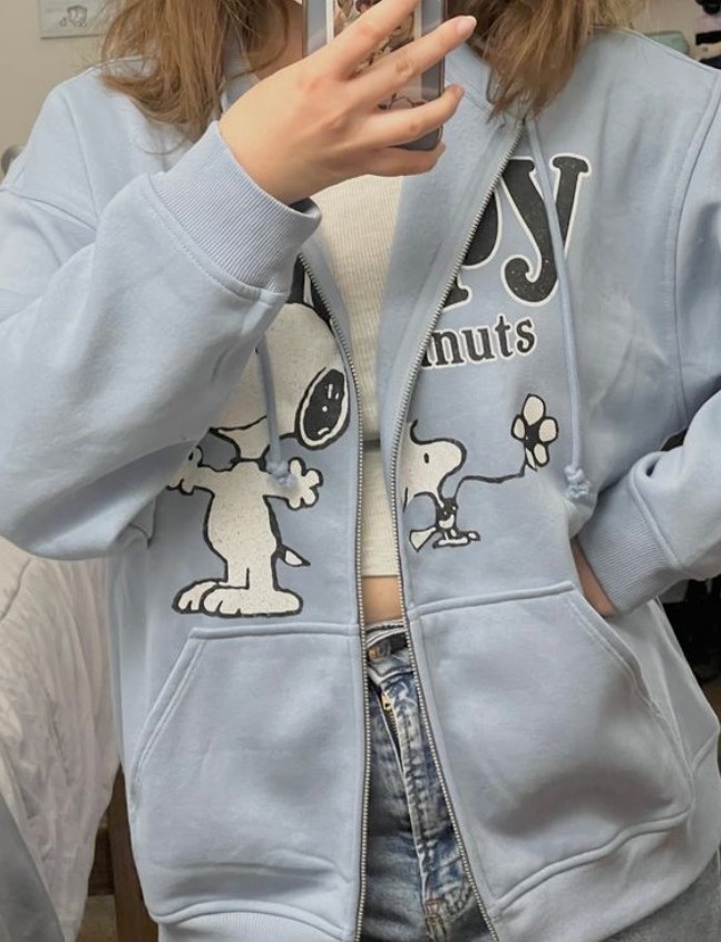 Snoopy Peanuts Cartoon Zip Up Hoodie Outfit