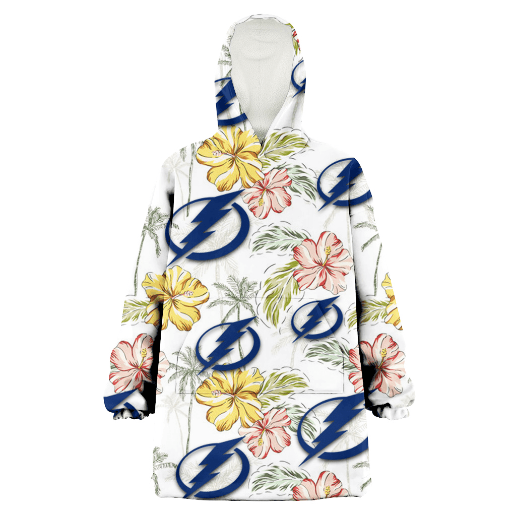 Tampa Bay Lightning Sketch Red Yellow Coconut Tree White Background 3D Printed Hoodie Blanket Snug Hoodie