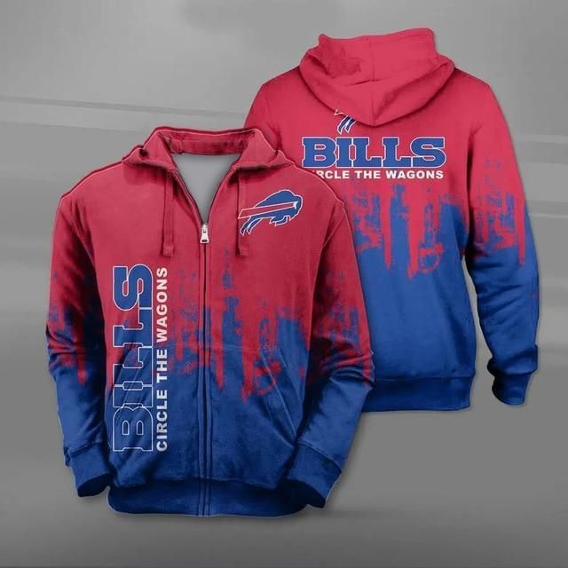 Buffalo Bills 3D Zipper Hoodie