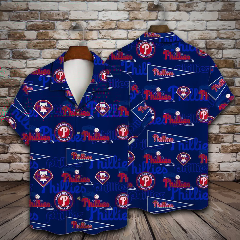 Philadelphia Phillies Major League Baseball Simple Pattern 3D Print Hawaiian Shirt May