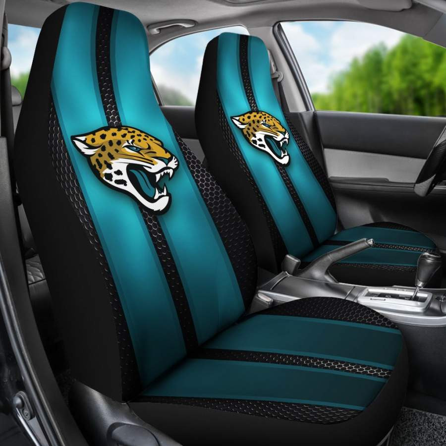 Incredible Line Pattern Jacksonville Jaguars Logo Car Seat Covers CSC9410