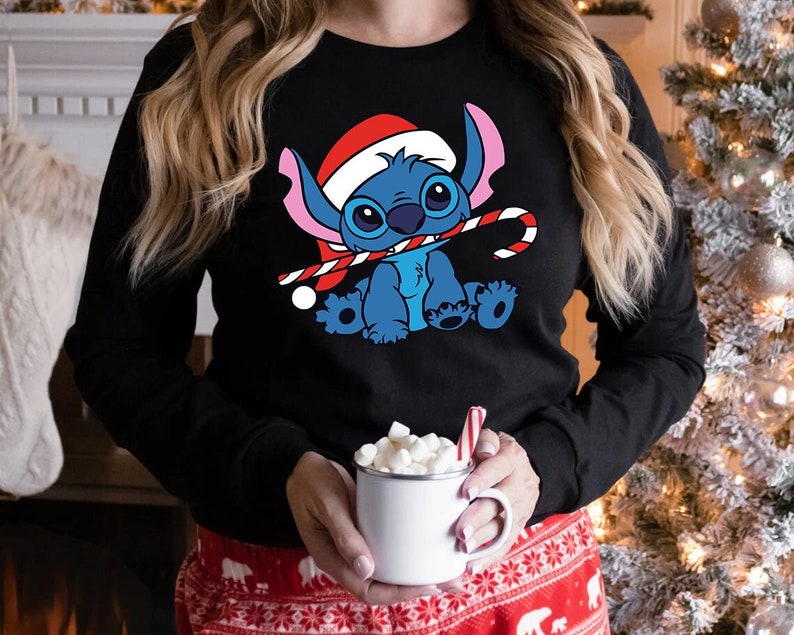 Stich Christmas Sweatshirt, Stich Christmas Sweatshirt, Lilo And Stitch Christmas Sweatshirt, Disney Christmas Shirt, Disneyland Christmas Christmas Decor Ideas by Lightblueshirt