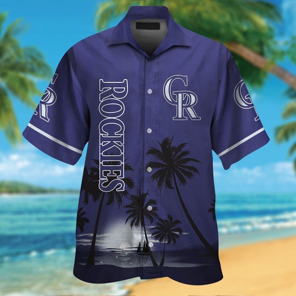 Colorado Rockies Short Sleeve Button Up Tropical Hawaiian Shirt Ver03