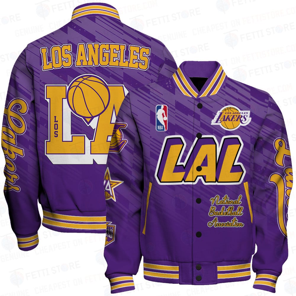 Los Angeles Lakers Team Logo Sport Pattern NBA Varsity Jacket