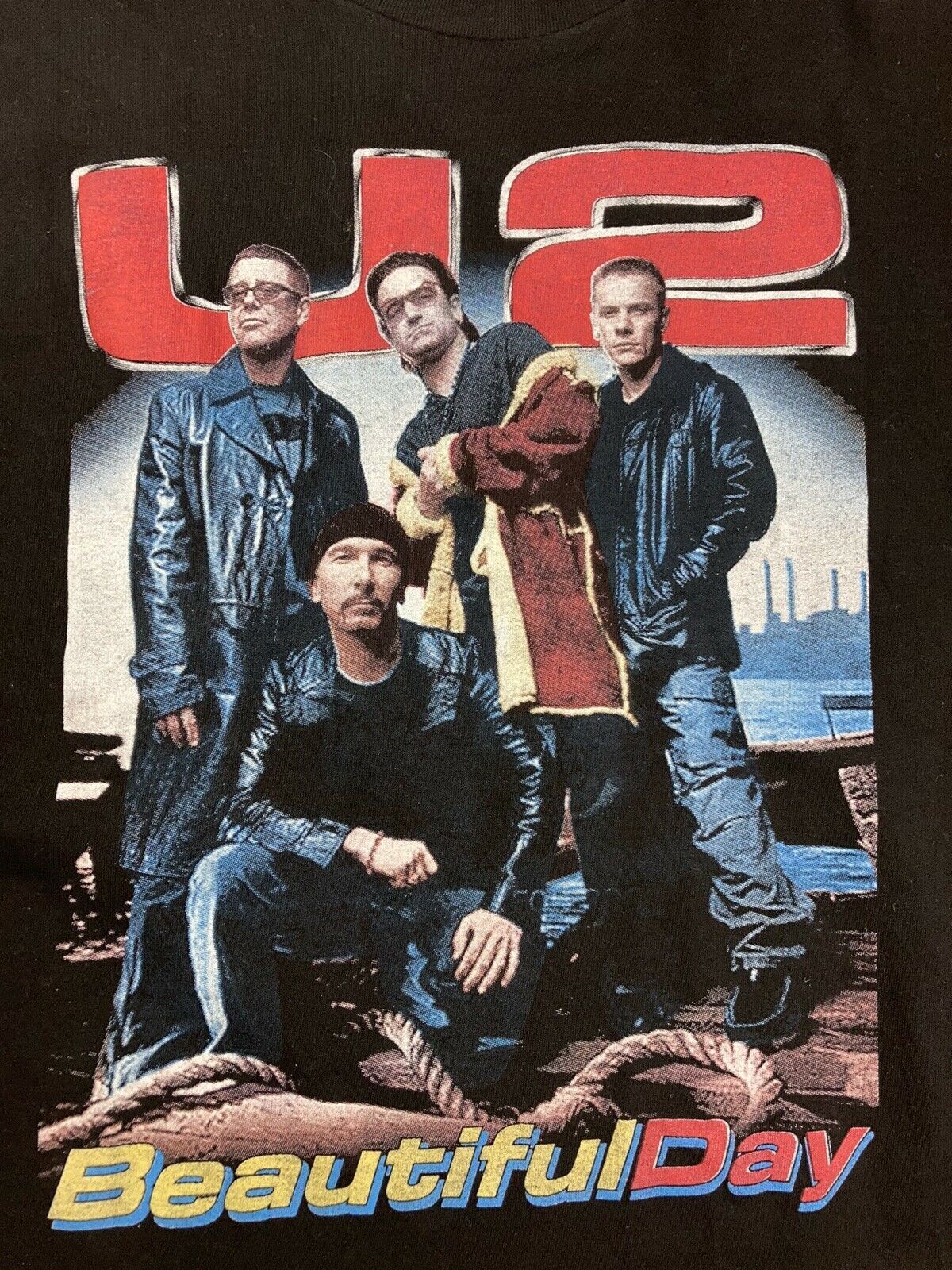 Rare Vintage U2 Rap Tee Band 2 Sided Shirt 90S Black Tour