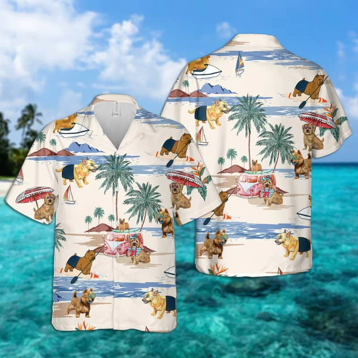 Norwich Terrier Summer Beach Hawaiian Shirt, Hawaiian Shirts For Men Women Short Sleeve Aloha Beach Shirt