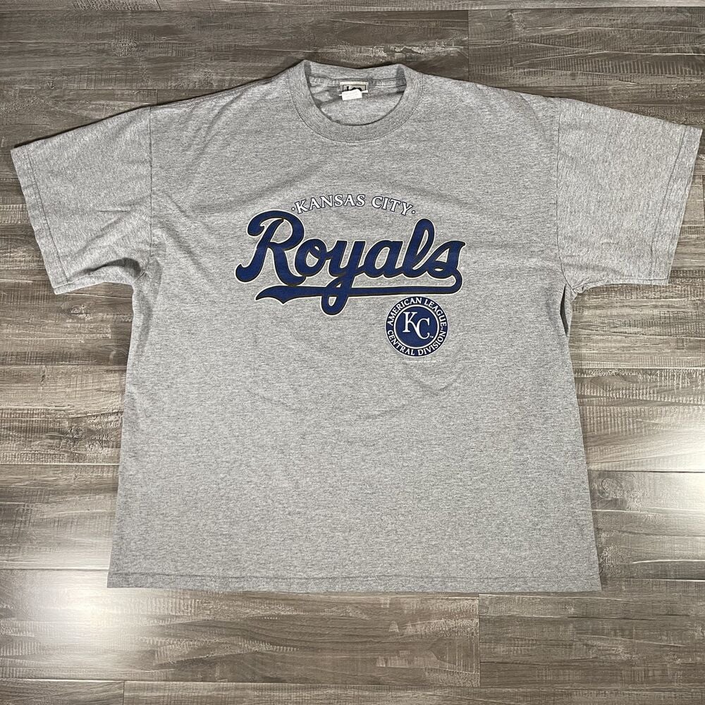 Vintage S Lee Sports Kansas City Royals T Shirt Gray