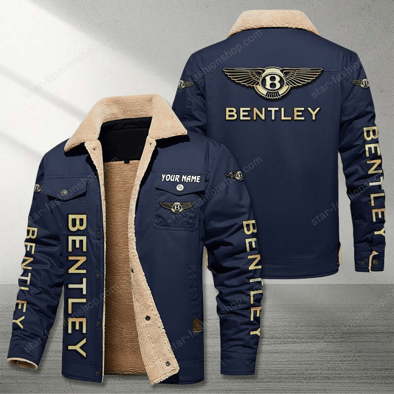 Bentley Navy Custom Name Stand Collar Jacket