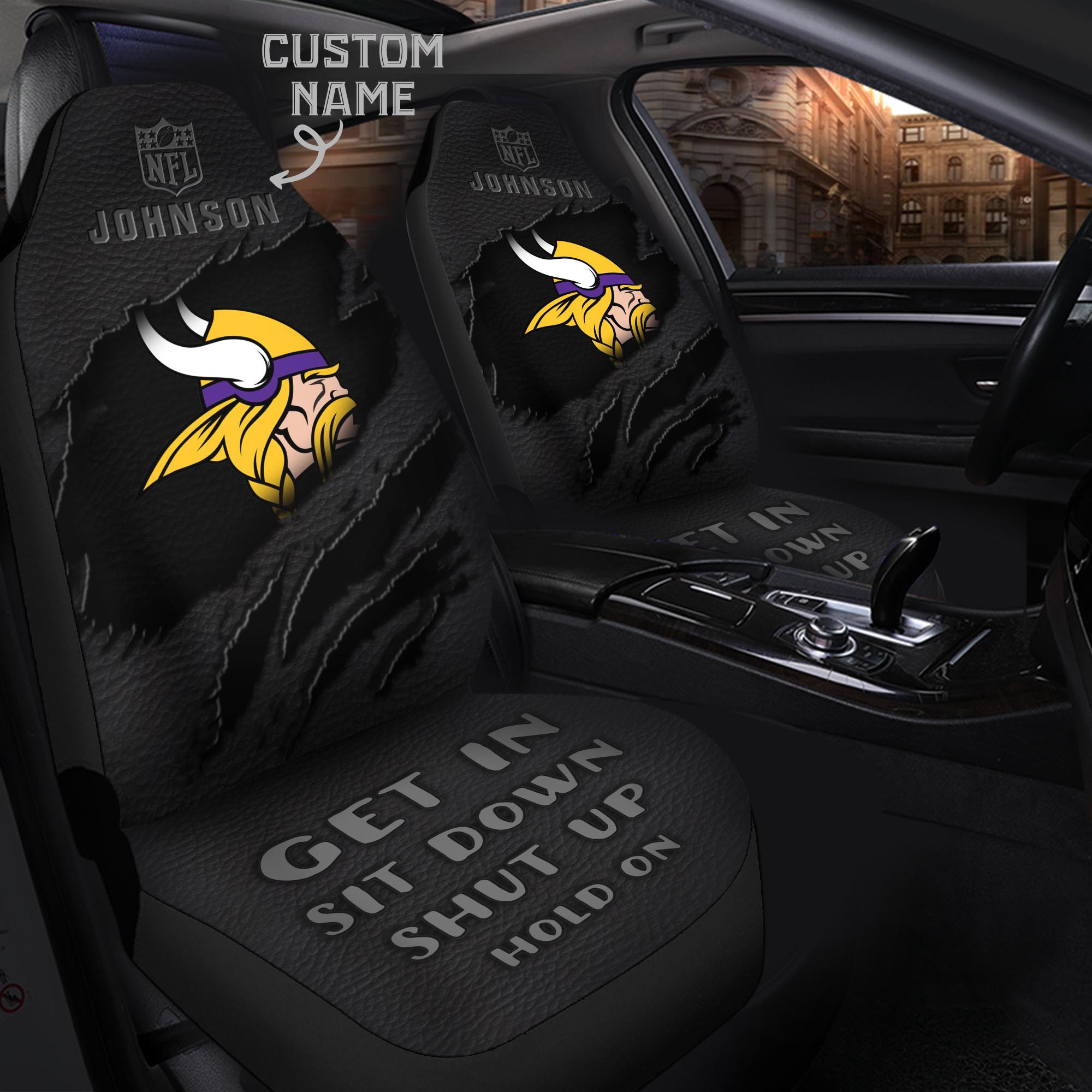 Minnesota Vikings Customized Car Seat Cover Set CSC2552