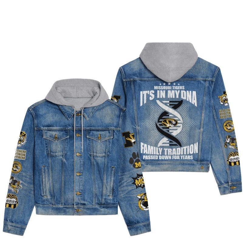 Missouri Tigers NCAA Team Logo & Motto v5 3D Hooded Denim Jacket