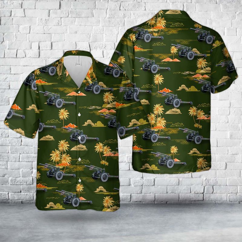 Us Army M101A1 105 Mm Light Howitzer Hawaiian Shirt