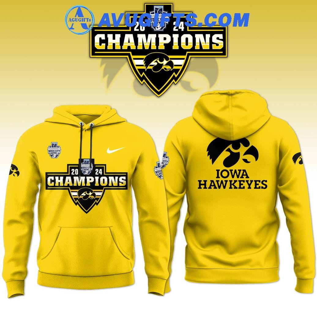 Iowa Hawkeyes Football Champions 2024 For Fans Limited Edition Yellow Hoodie – Zip Hoodie 3D Aop Shirt