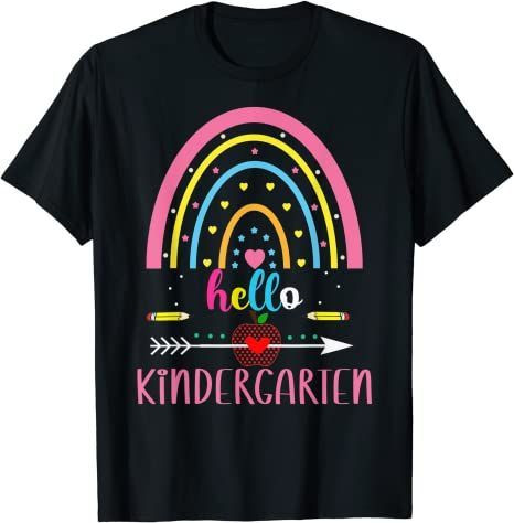 Back To School 2021 - Hello Kindergarten Rainbow First Day Back To Chool Shirt x Alwaysky 2024