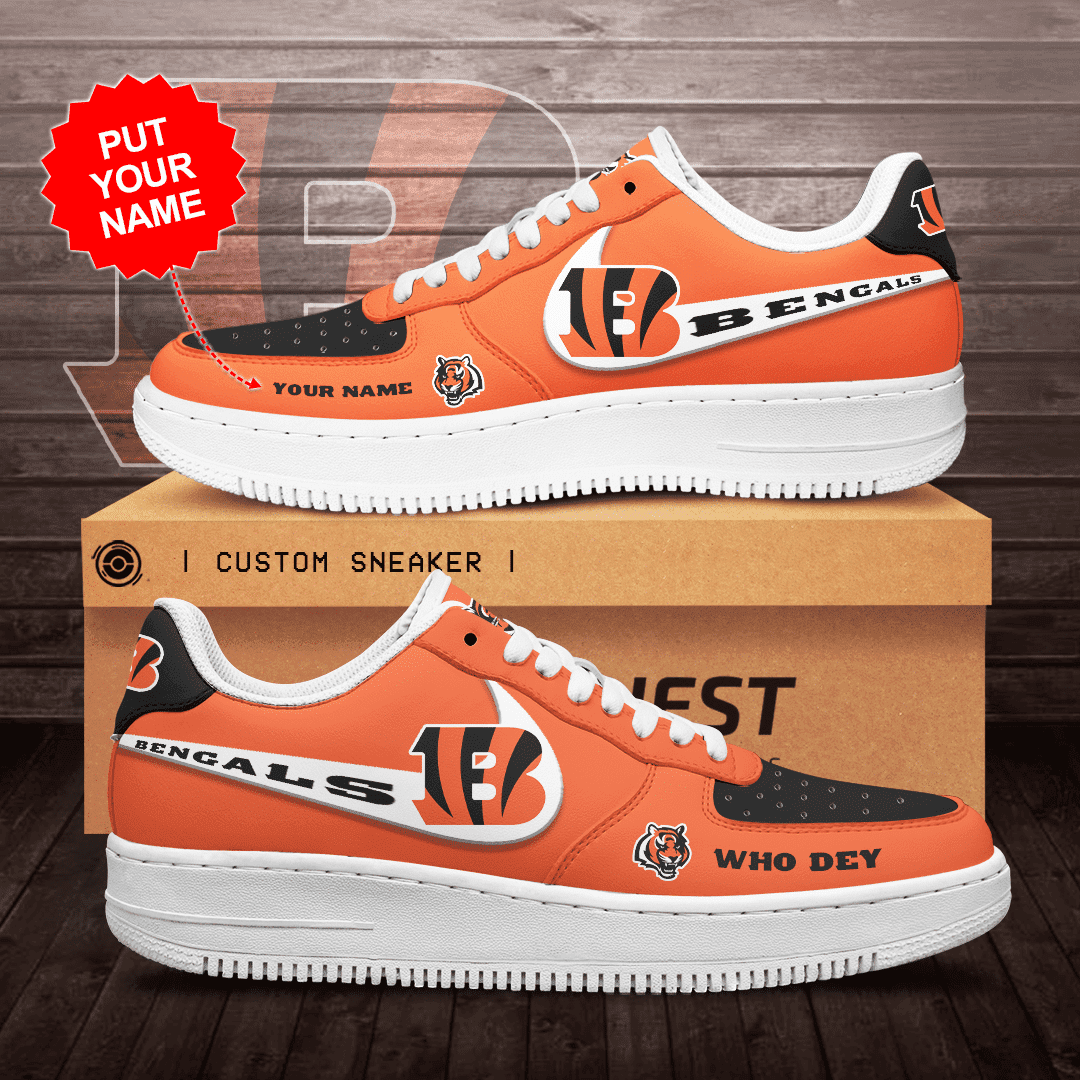 Custom Name Cincinnati Bengals Air Force 1 Sneakers Shoes