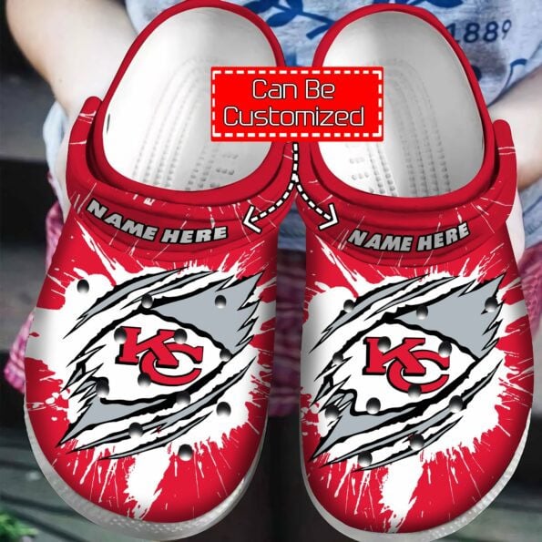 Kansas City Chiefs Football Ripped Crocss Clog Shoes Ver21