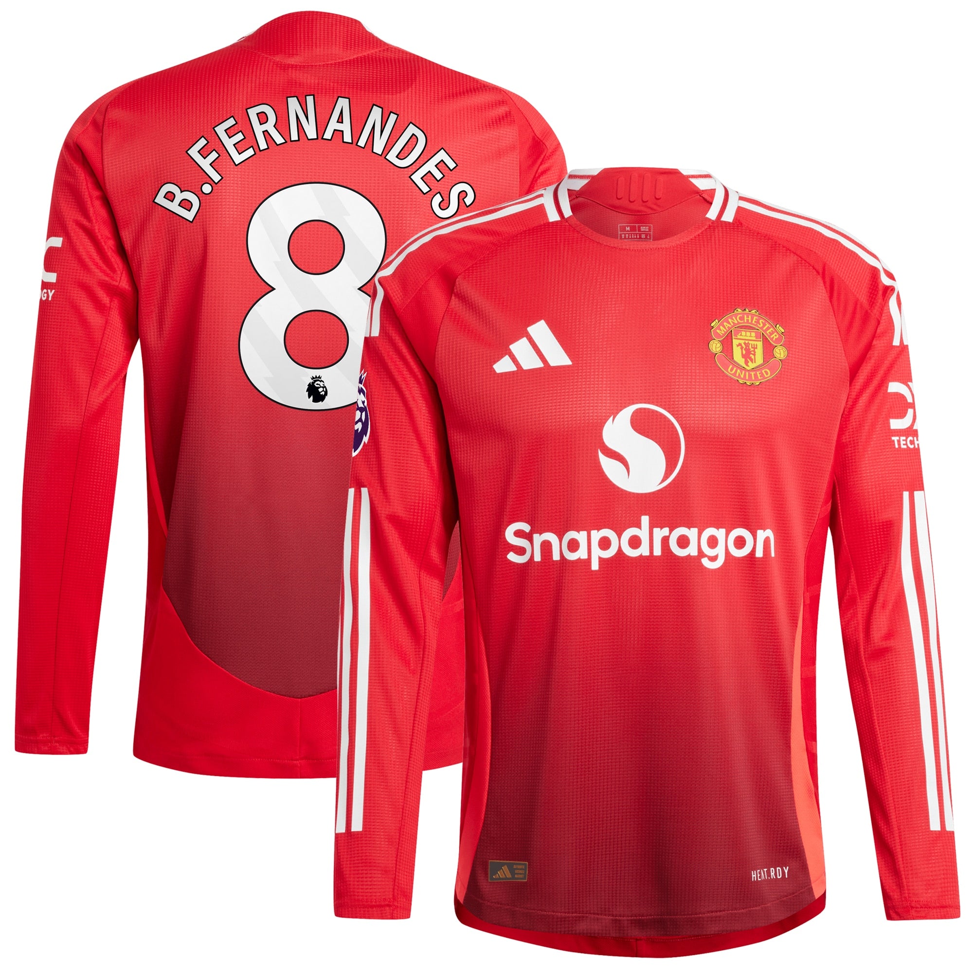 Bruno Fernandes Manchester United 2024/25 Home Long Sleeve Player Jersey – Red