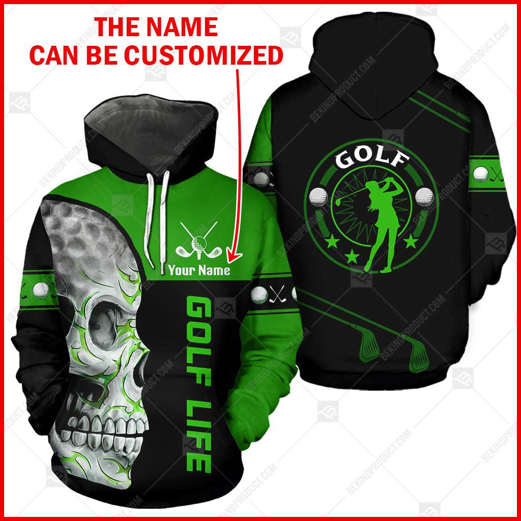 Golf Full Hoodie Skull Head Tattoo Full Hoodie - Personalized Custom - Print Thicken Fleece Hoodie New Hoodies