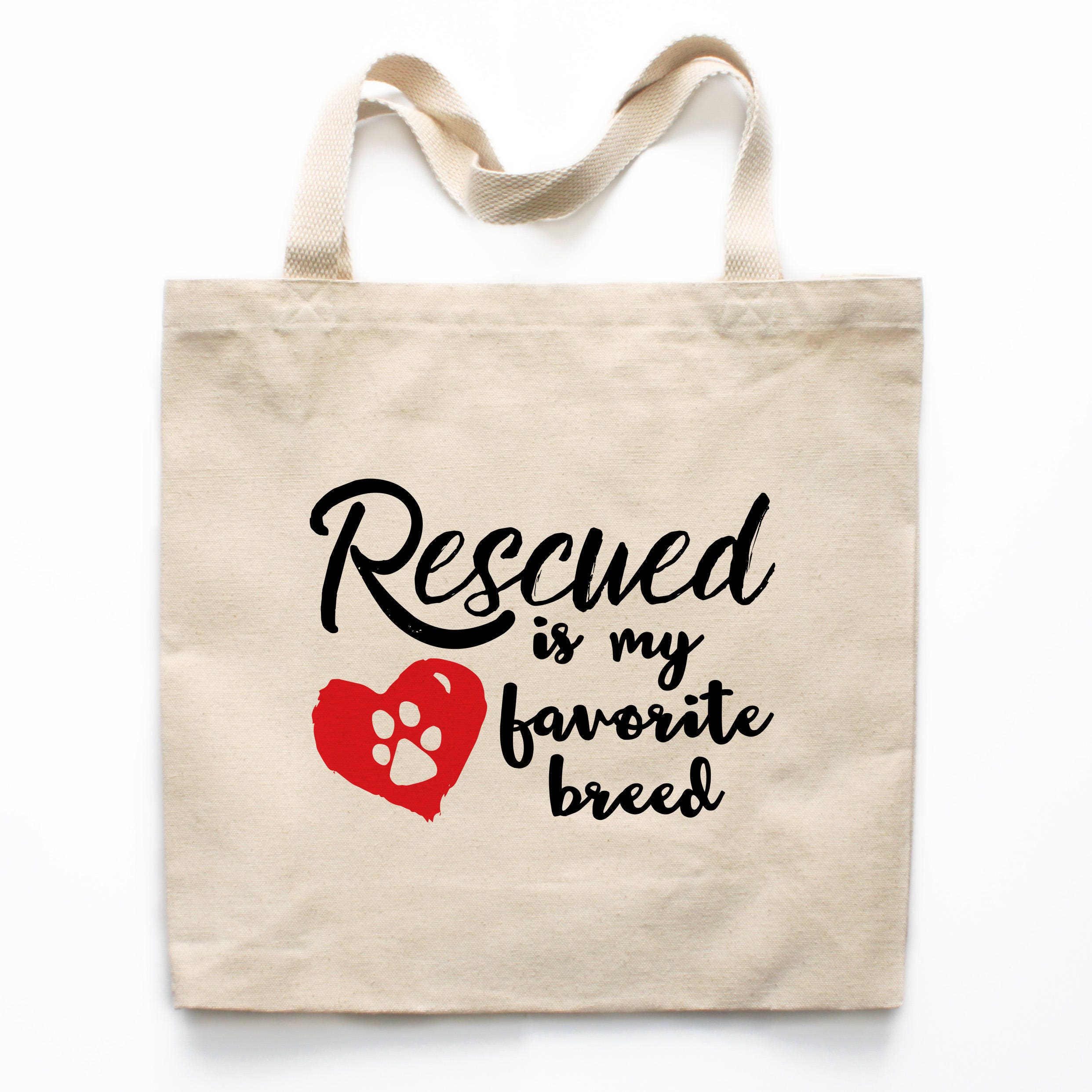 Pet Canvas Tote Bag, Animal Rescue Love Tote Bag, Adopt Don’t Shop Pet Gift Canvas Bag, Market Bag, Shopping Bag, Reusable Grocery Bag 0162