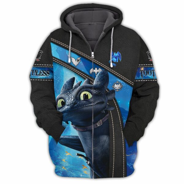 Toothless 3D Shirt, Toothless Tshirt Zip Hoodie
