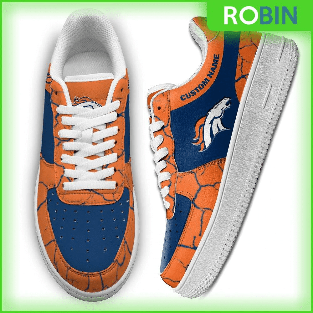 Custom Name Denver Broncos NFL Custom Air Force 1 Sneakes