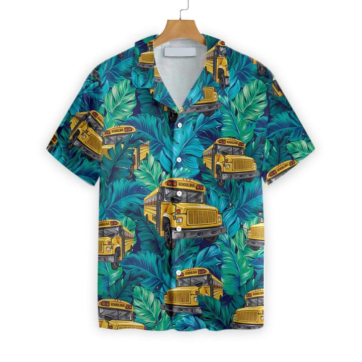 Bus Driver Hawaii Shirt, School Bus Pattern Hawaiian Shirt, Summer Gift For Driver Dad, Grandpa