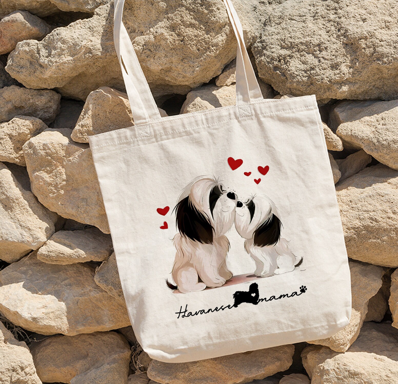 Havanese Tote Bag, Havanese Dog Mom Essentials Tote Bag, Dog Mom Tote Bag, Havanese Dog Mama Tote Bag For Dog Lover Gift For Dog Mom Gifts