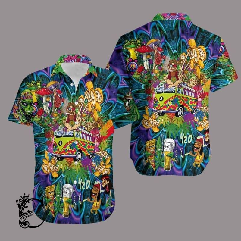 Colorful Hippie & Weed Green Pu …