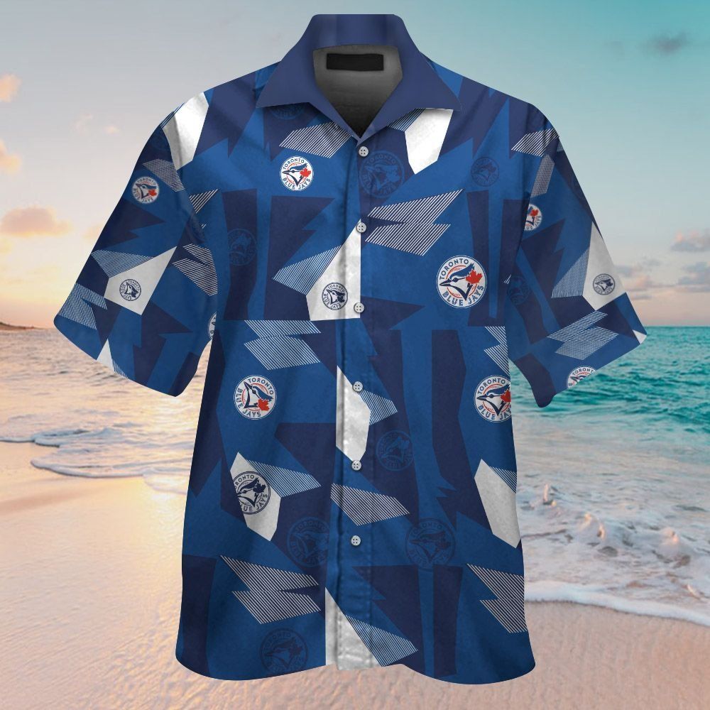 Toronto Blue Jays Short Sleeve Button Up Tropical Hawaiian Shirt Ver011