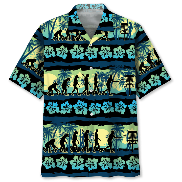 Disc Golf Tropical Hawaiian Shirt, Unisex Summer Beach Casual Short Sleeve Summer Vacation Beach Shirts