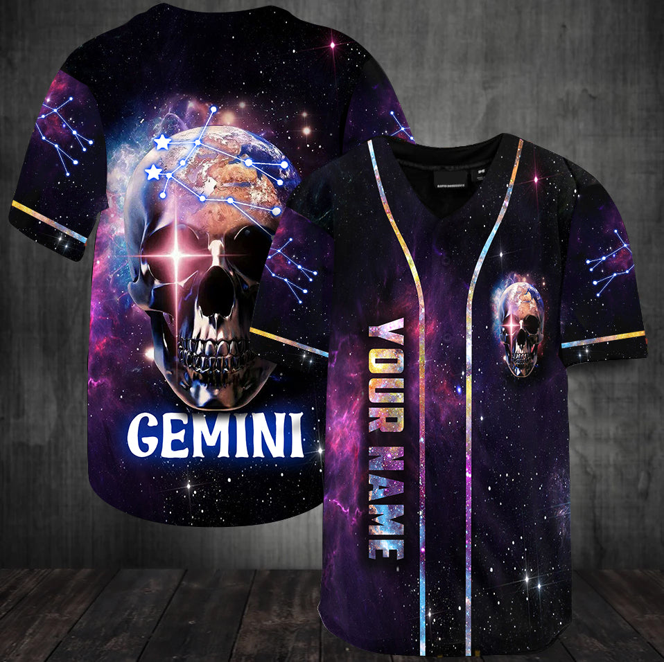 Skull Gift Gemini Skull Face Galaxy …
