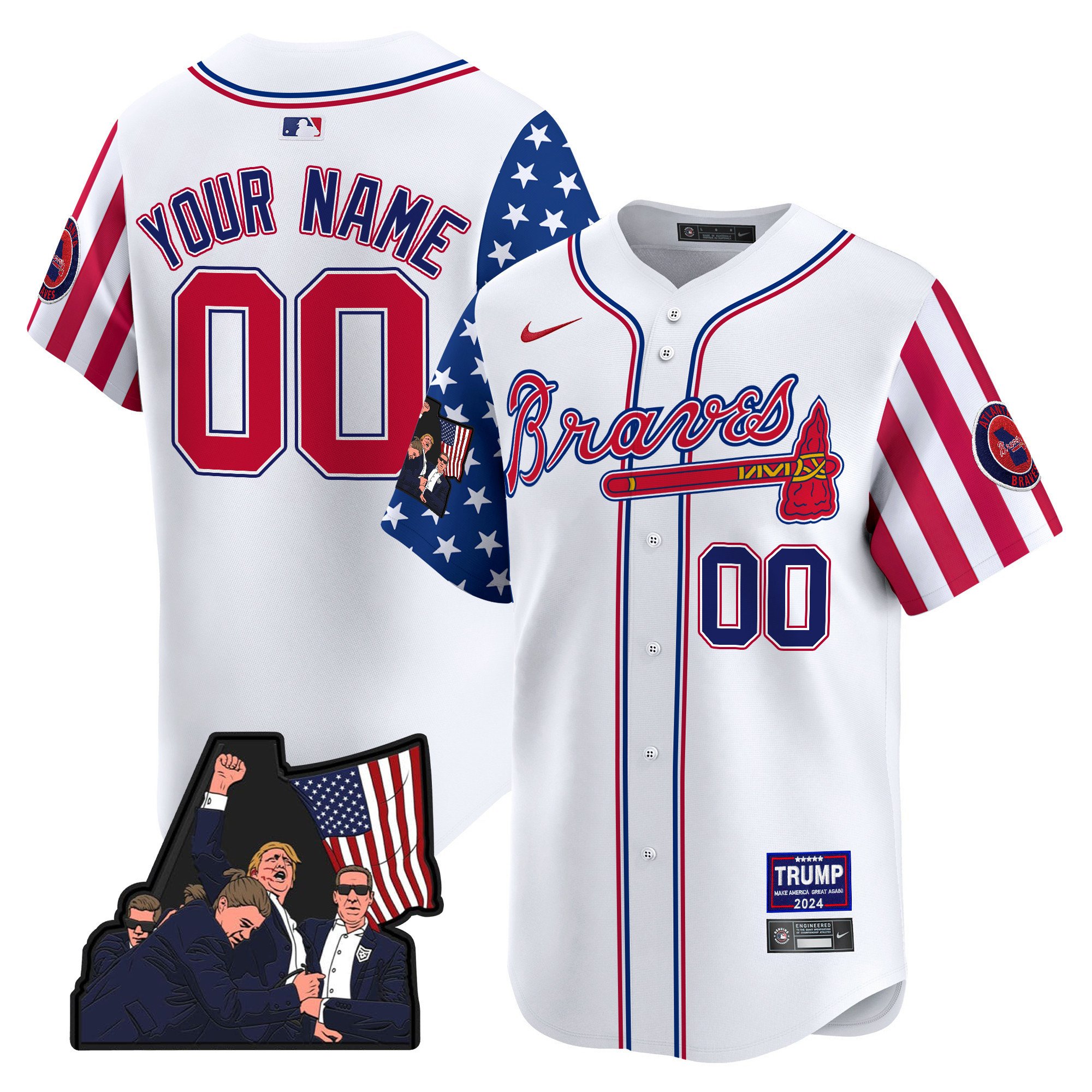 Atlanta Braves Make American Great Again Vapor Premier Limited Custom Jersey – All Stitched