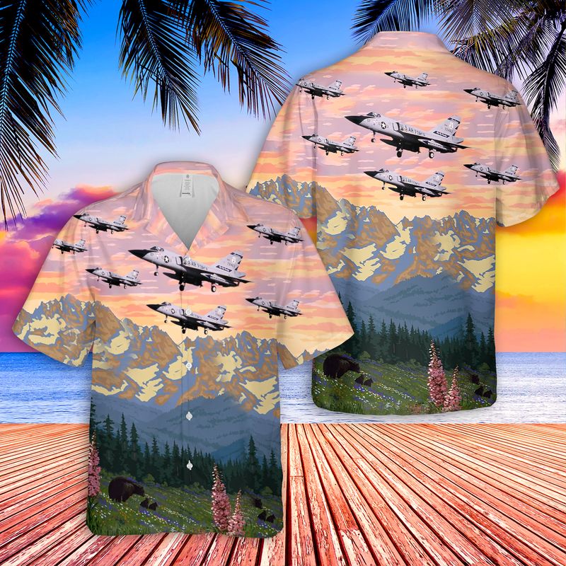 Us Air Force Convair F-106A Delta Dart Montana Hawaiian Shirt