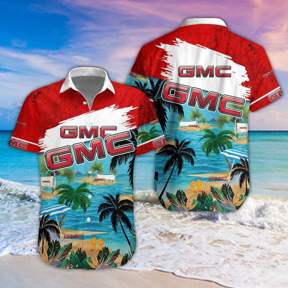 Gmc Car Beach Coastal Island Brand Logo 3D Hawaiian Shirt