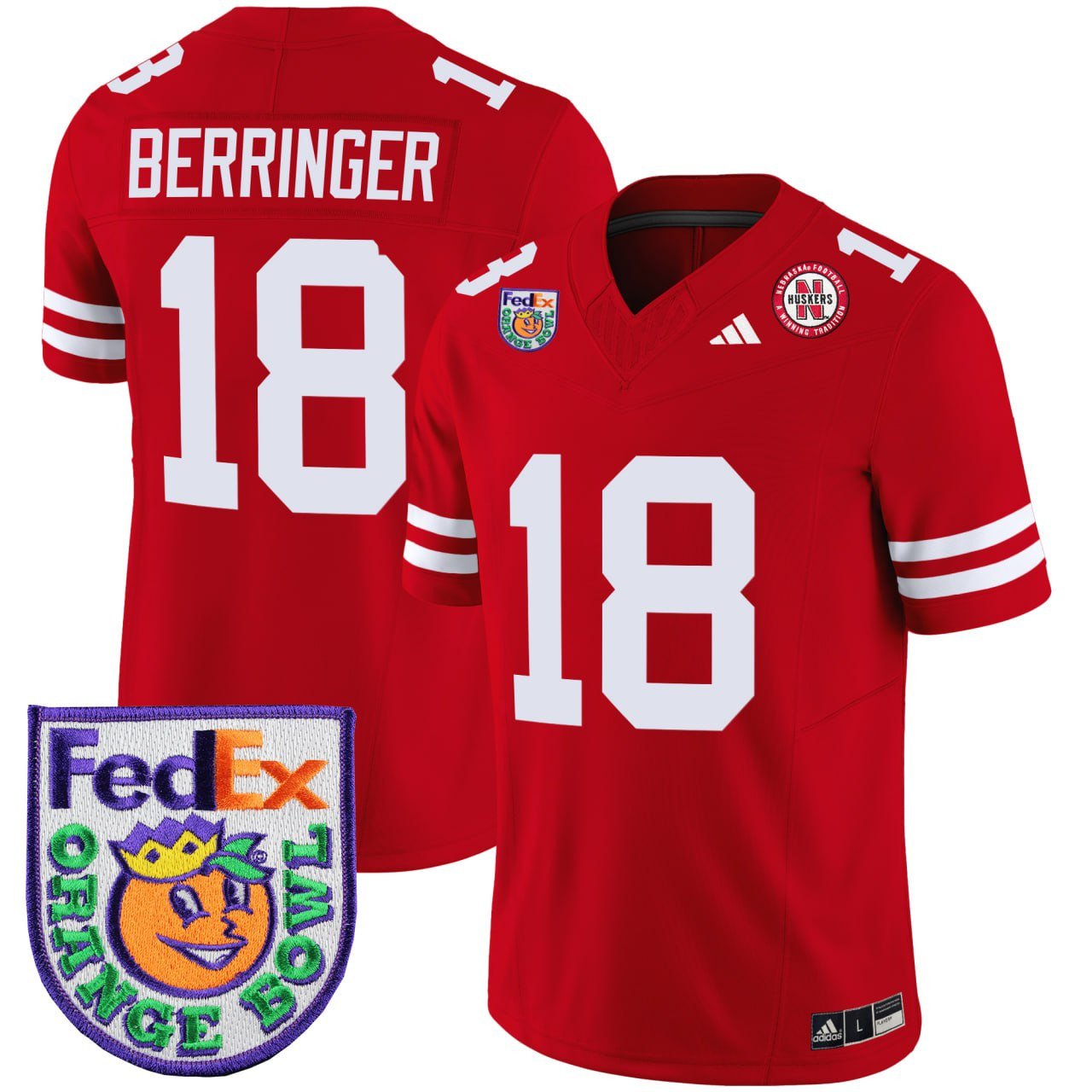 Berringer #18 Nebraska Huskers Red Jersey – All Stitched