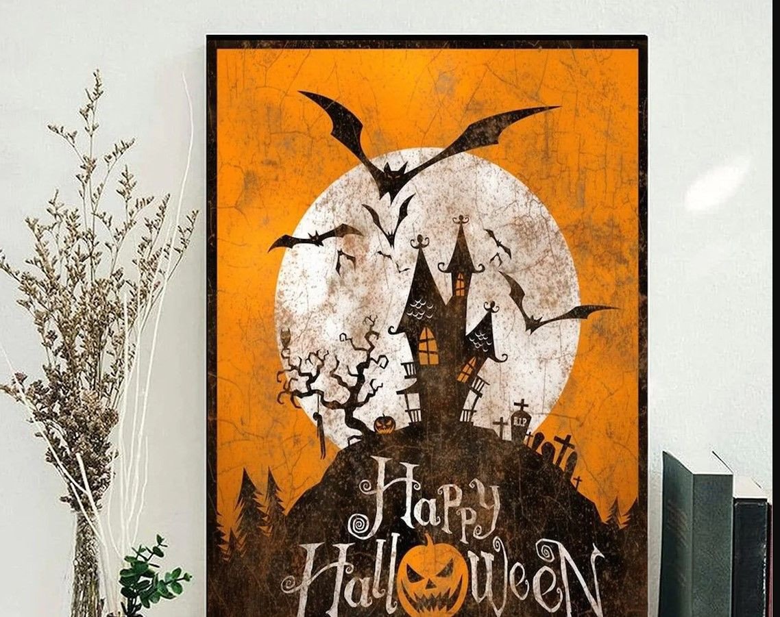 Horror Halloween Poster, Halloween Pumpkin Poster ,Happy Halloween Poster Jack-o'-lantern ShirtHome Style